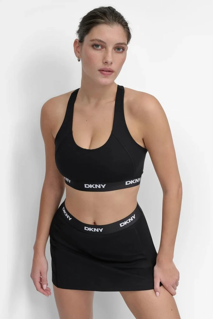 DKNY LOGO ELASTIC SCOOP NECK RACERBACK BRA 1