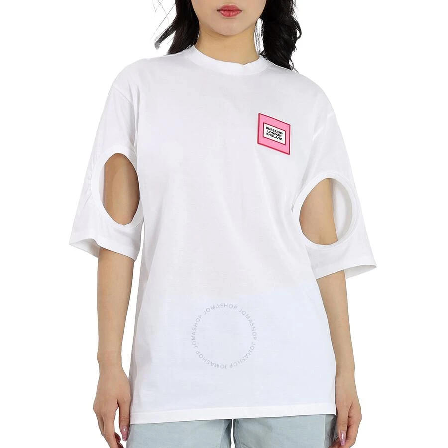 Burberry Optic White Oversized Cut-out Sleeves T-shirt 2