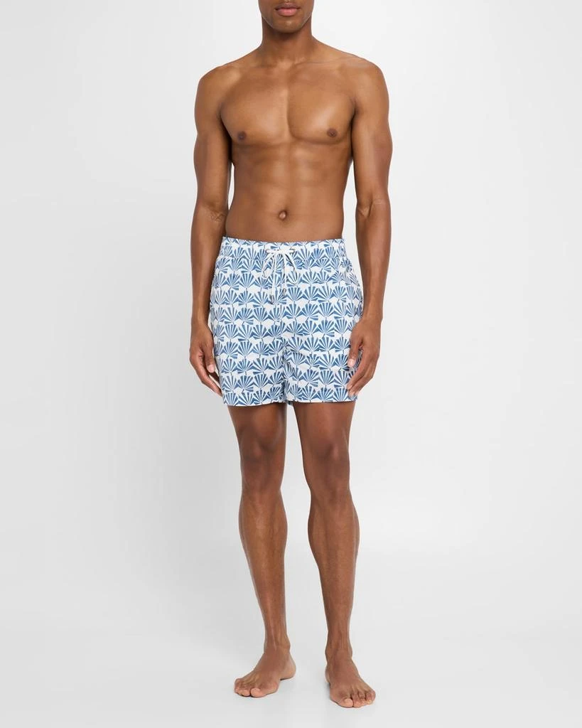 Onia Men's Charles Palm-Print Swim Trunks, 5" Inseam 2