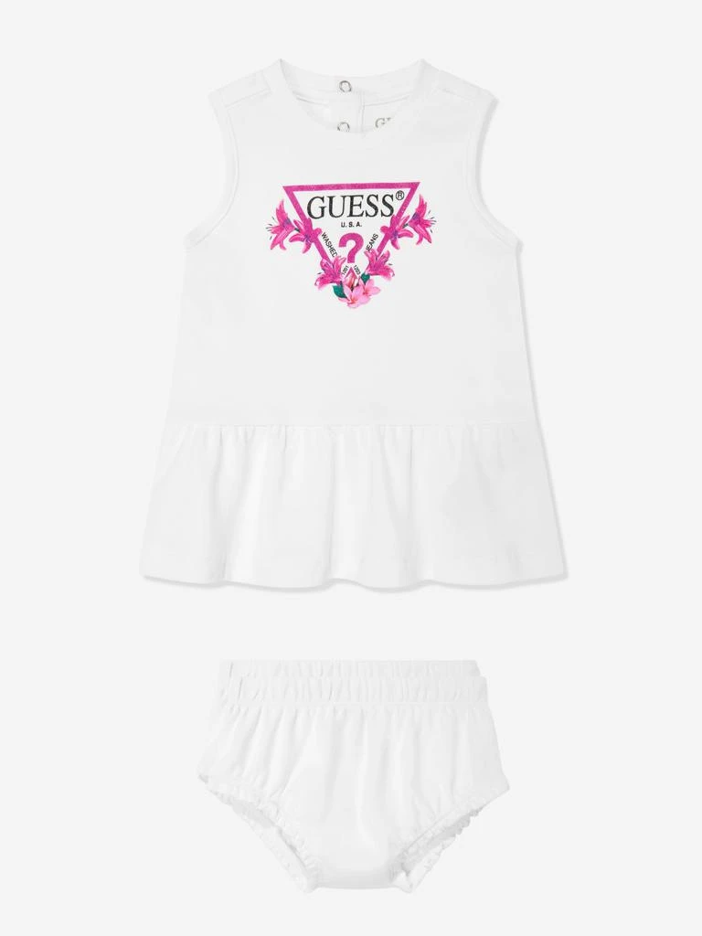 GUESS Baby Girls Dress with Knickers in White 1