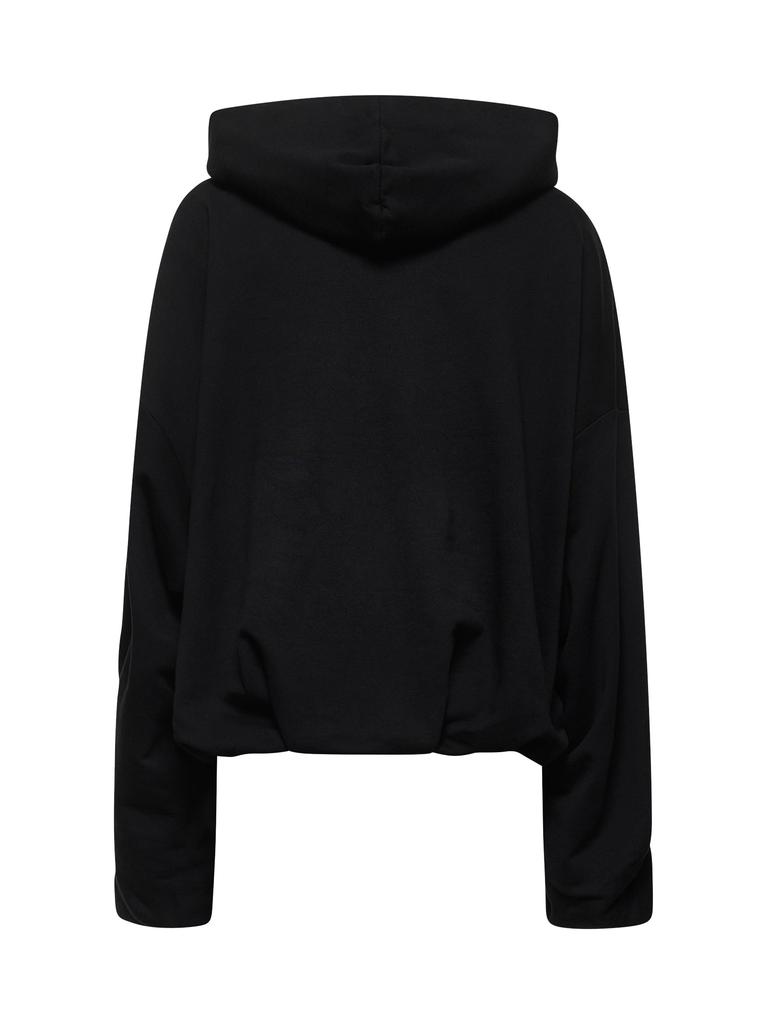 Shop DRIES VAN NOTEN | Black cotton draped hoodie | Women