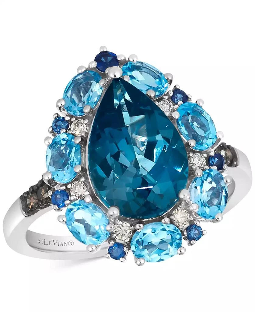 Le Vian Multi-Gemstone (4-1/2 ct. t.w.) & Diamond (1/6 ct. t.w.) Pear-Shape Ring in 14k White Gold 1