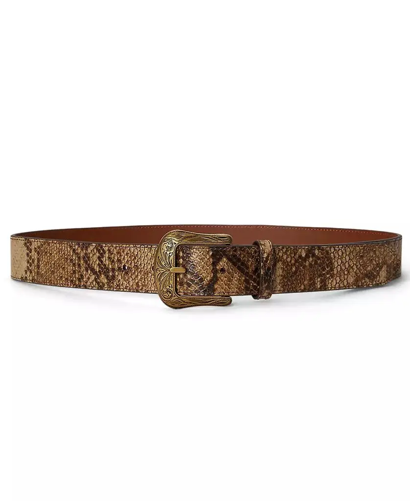 Ralph Lauren Python Embossed Leather Belt