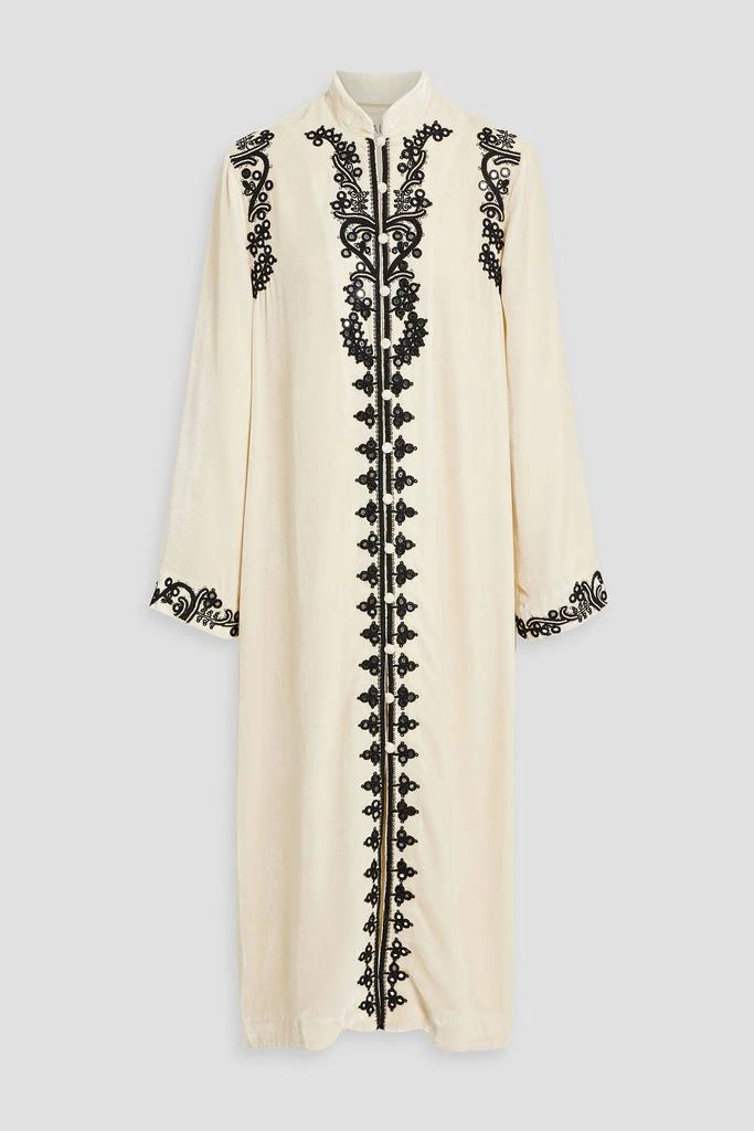 Saloni Amari embroidered velvet robe 1