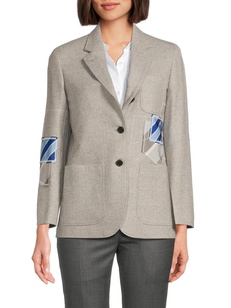 Thom Browne ​Patchwork Herringbone Wool Sport Coat