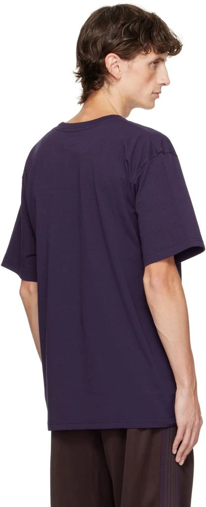 Needles Purple Embroidered-Logo T-shirt 3