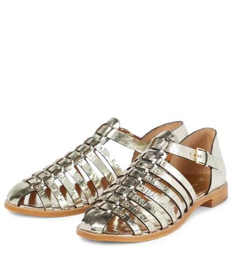 Tory Burch Metallic leather fisherman sandals 5
