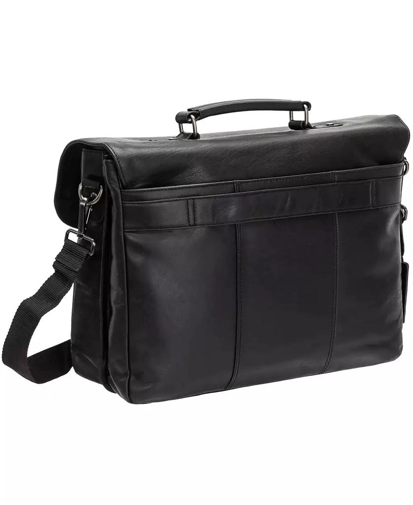 Mancini Leather Goods Men's Buffalo Double Compartment Briefcase for 15.6" Laptop , Tablet 2