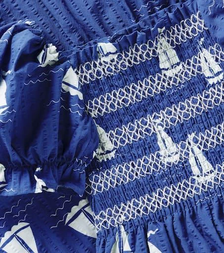 Mini Rodini Sailing Boats smocked cotton dress 3