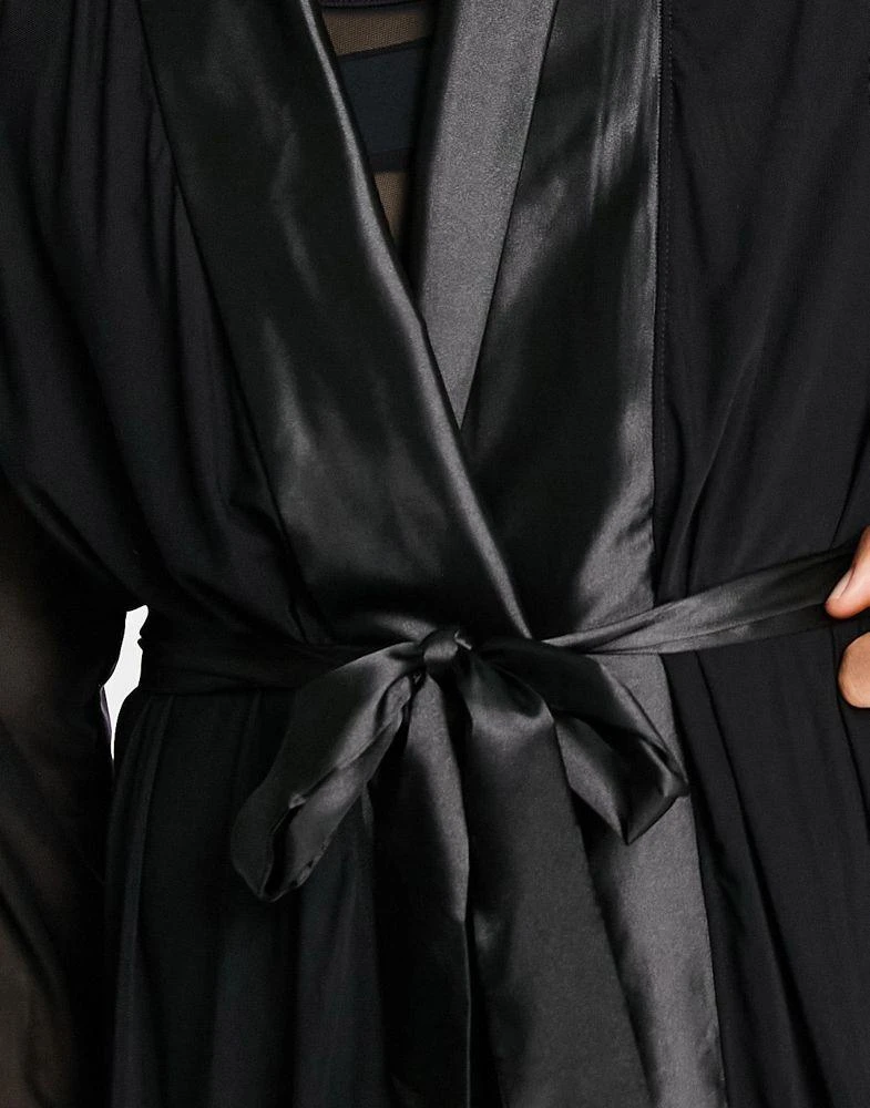 ASOS ASOS DESIGN co-ord robe in black mesh 4