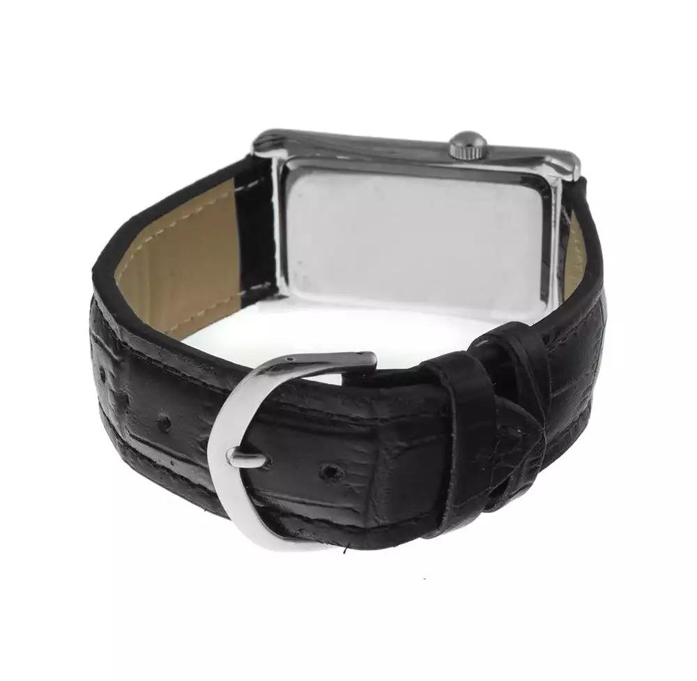 Peugeot Men's 40x24 mm Silver Large Remote Sweep Leather Strap watch