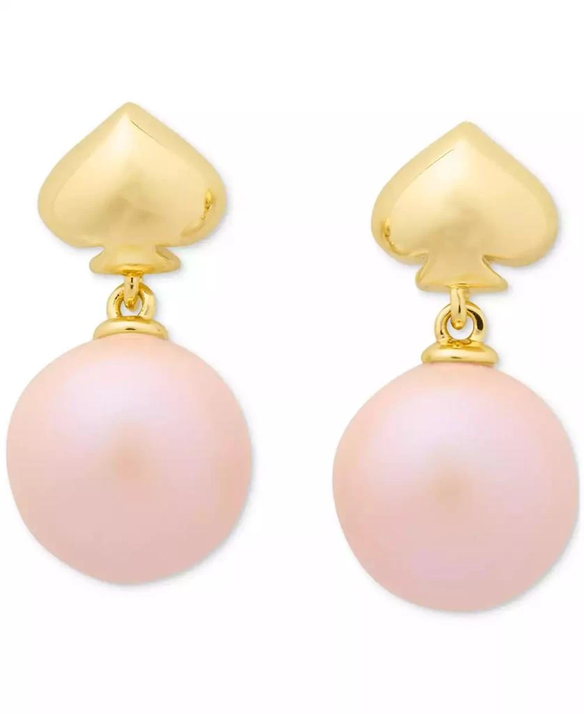 Kate Spade Gold-Tone Spade & Imitation Pearl Drop Earrings 1