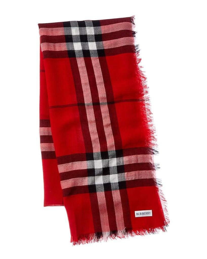 Burberry Wide Check Wool Scarf 2