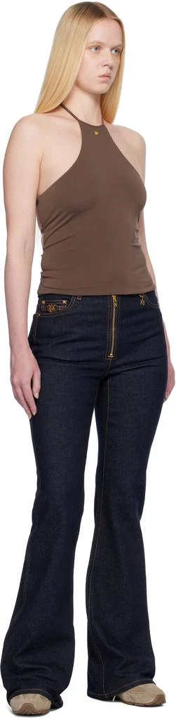 AMIRI Navy Zip Up Flare Jeans 4