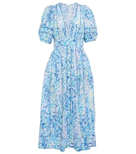 Poupette St Barth Reine floral cotton midi dress 1