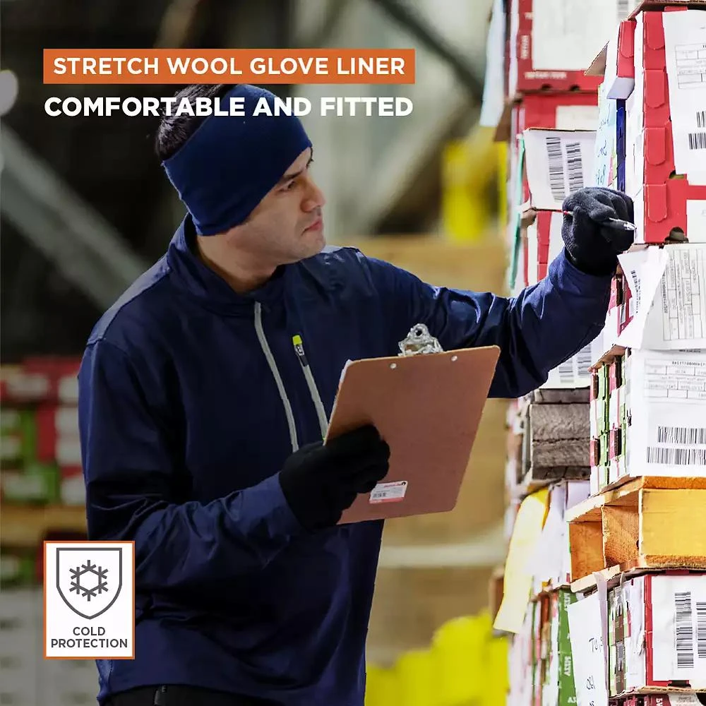 RefrigiWear Men's Warm Stretch Fit Merino Wool Glove Liners (Pack of 12 Pairs) 2