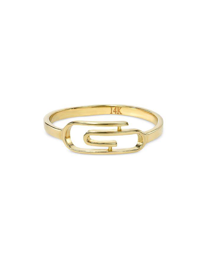 Zoe Lev 14K Yellow Gold Paperclip Ring