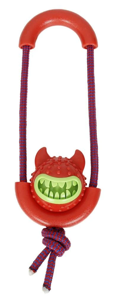 Pet Life 'Sling-Away' Tug and Squeak Natural Jute and Rubber Dog Toy 2