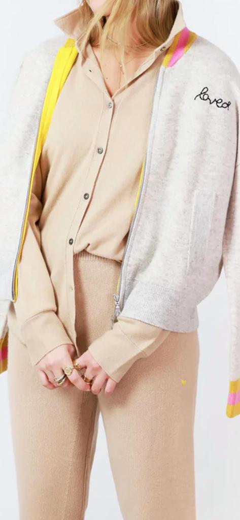 KERRI ROSENTHAL Mia Sweater Shirt In Oatmilk