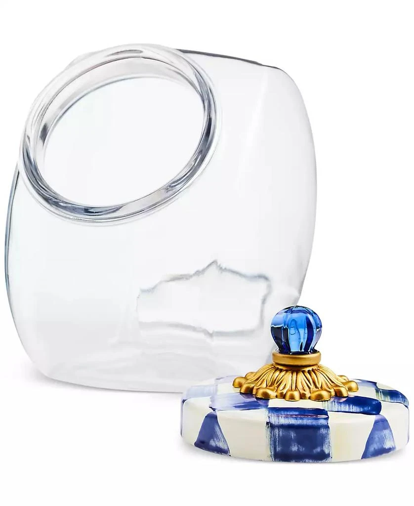 MacKenzie-Childs Glass Cookie Jar with Royal Check Lid 2