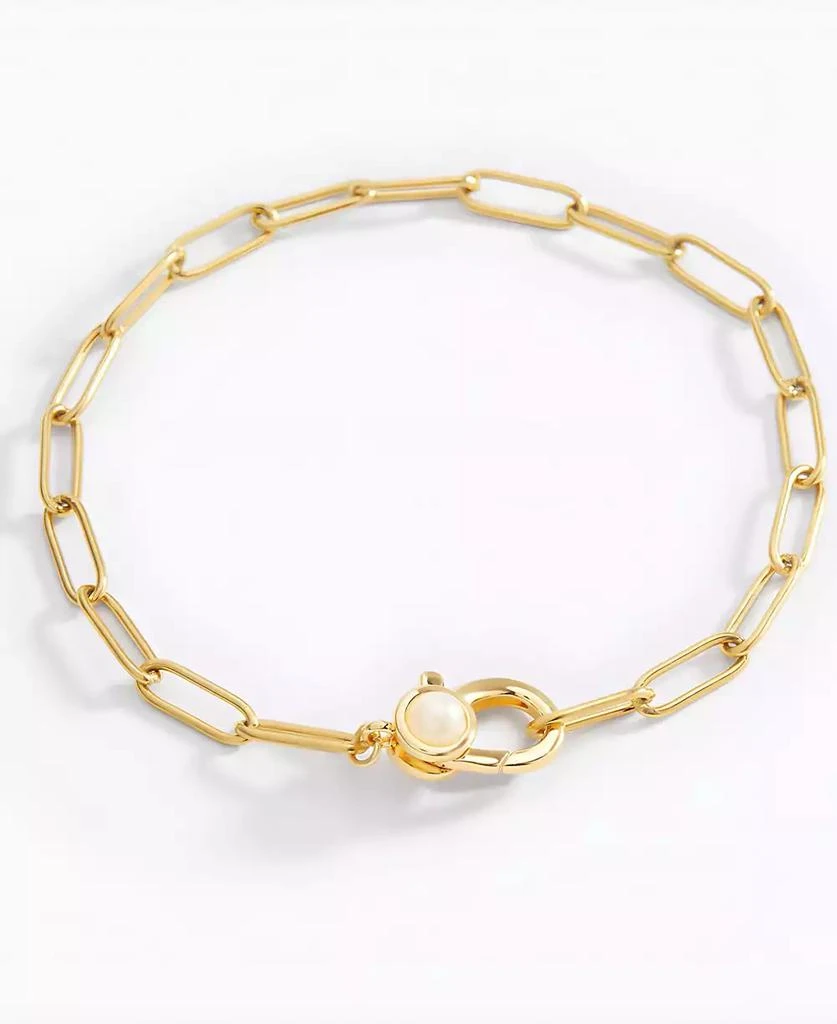 Mint 
Lily Paperclip Bracelet with Pearl Accent 3