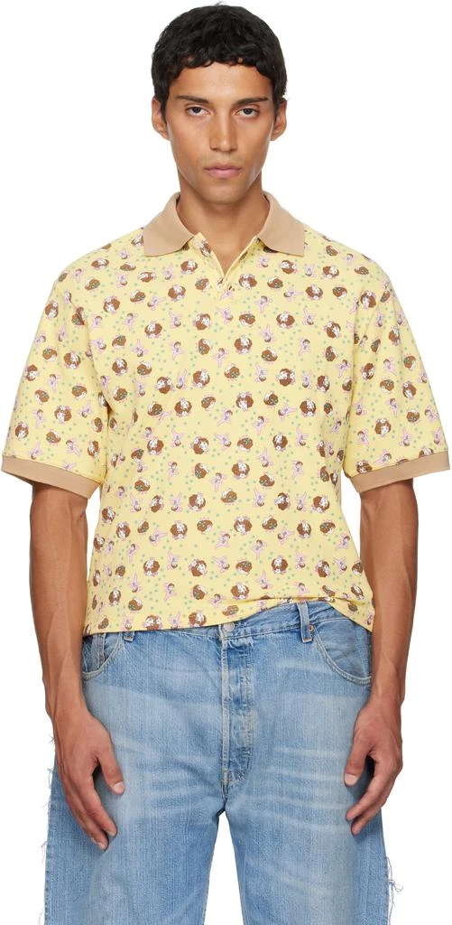 Ashley Williams Yellow Printed Polo