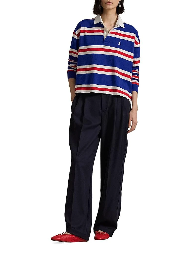 Ralph Lauren Striped Jersey Cropped Rugby Shirt 2