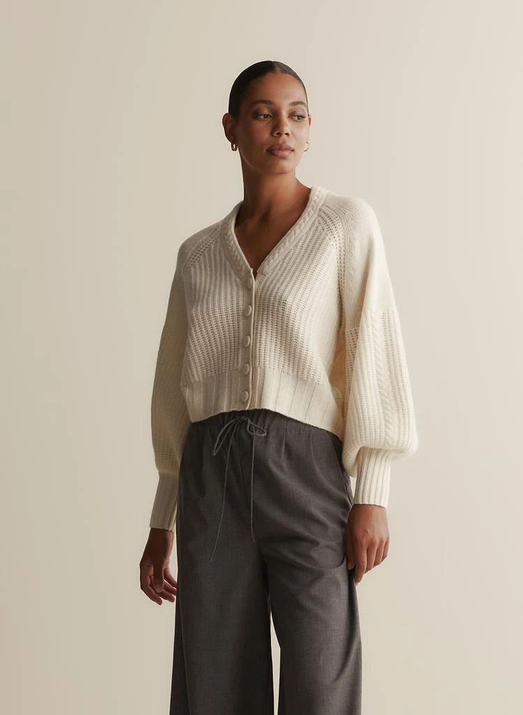 Joslin Cardigan En Laine Tricotée Bronwyn - Crème 4
