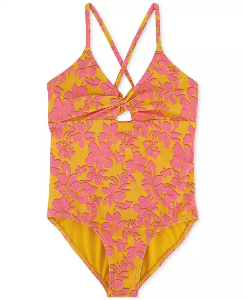 Roxy Big Girls Island Time Twist-Front One-Piece Swimsuit 1