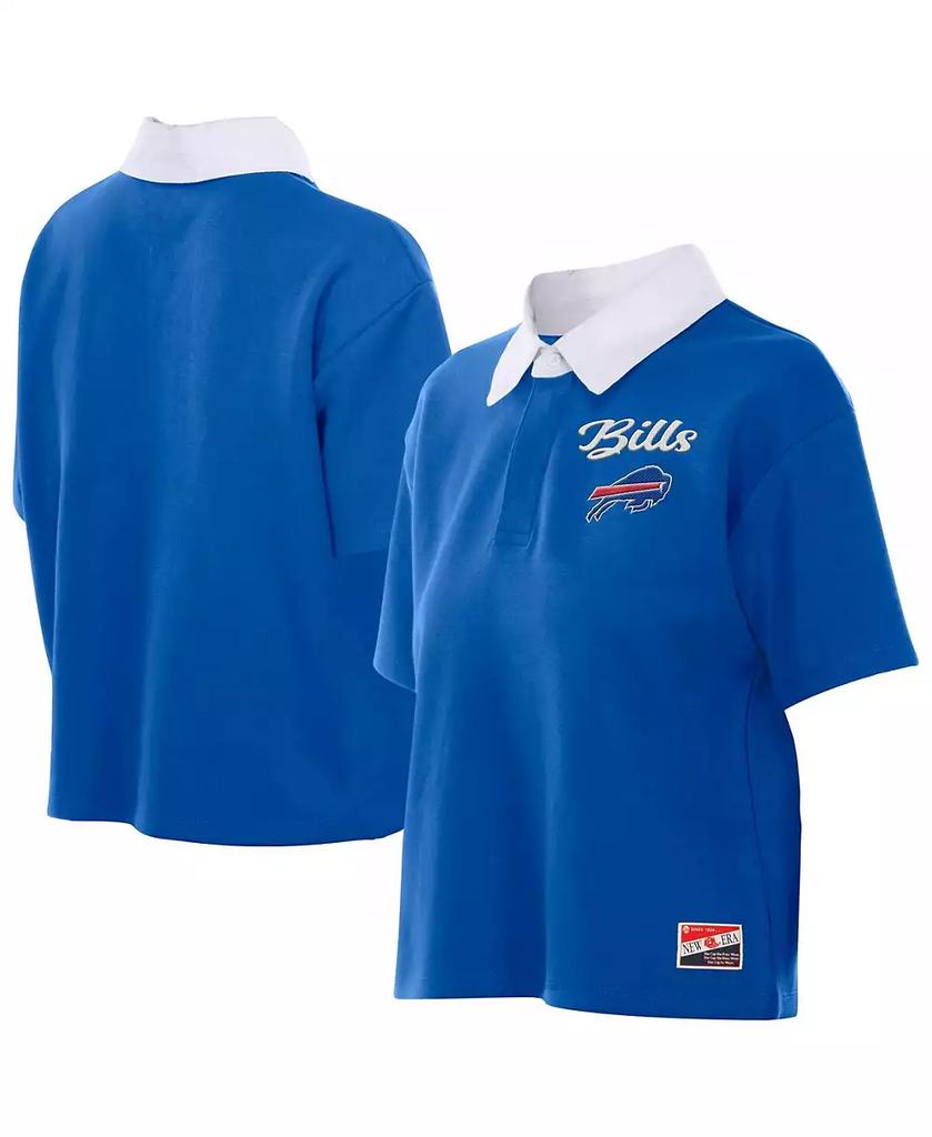 New Era Women
s Royal Buffalo Bills Throwback Boxy Cropped Polo Shirt
