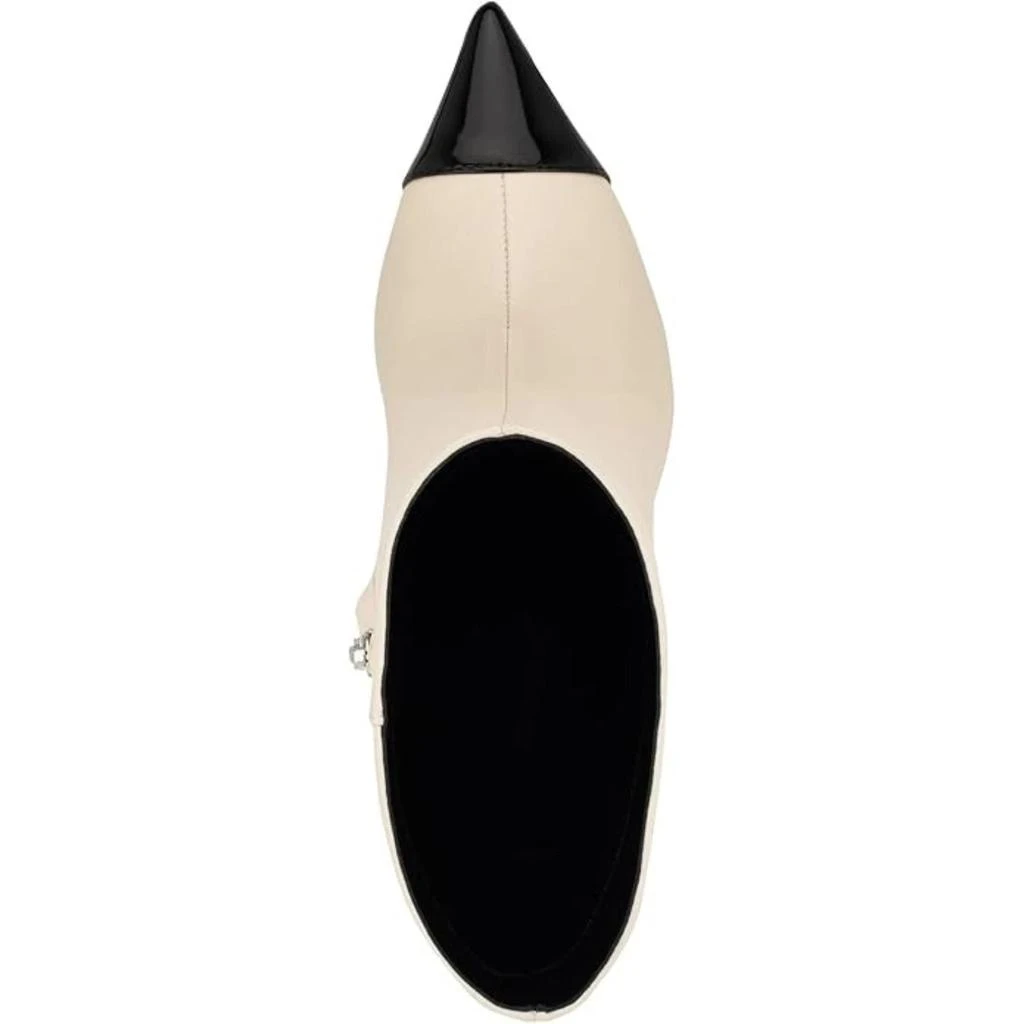 Nine West Winner Boots Womens Ivory Leather Stiletto Heel Ankle Bootie LION673 4