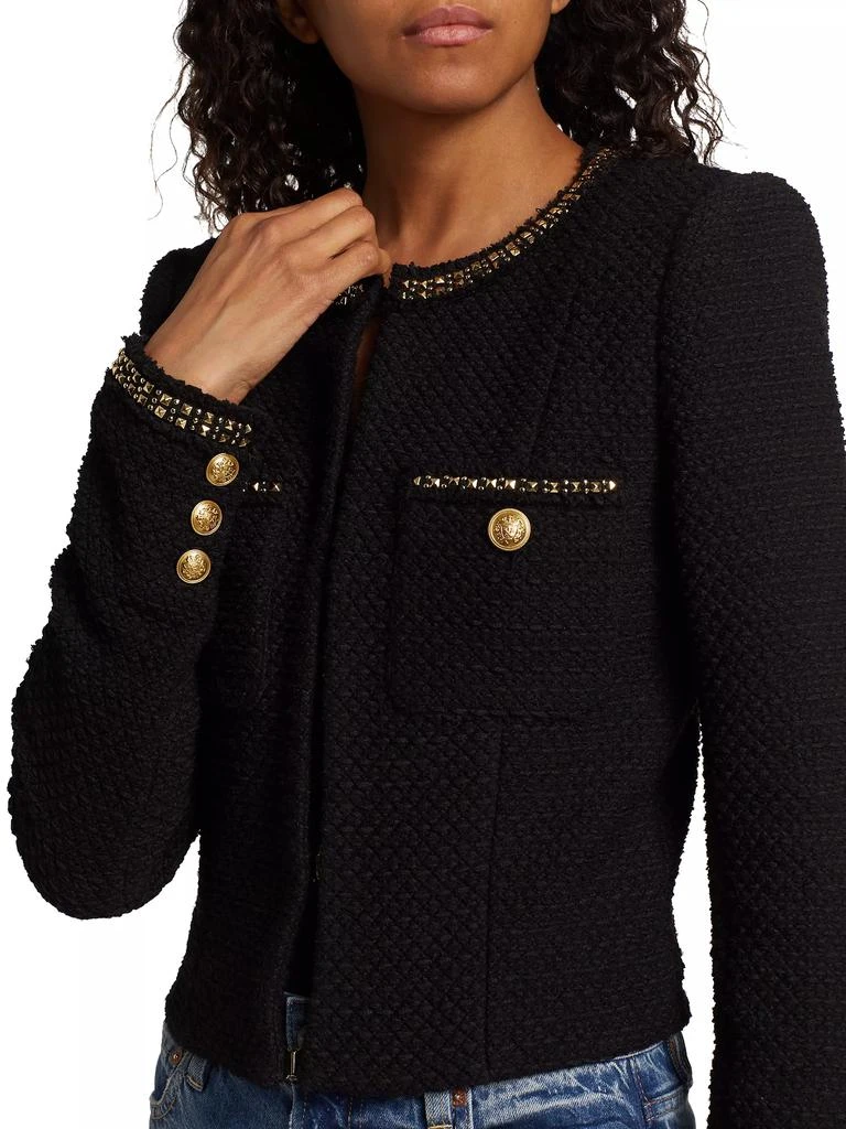 Alice + Olivia Shiloh Embellished Cotton Tweed Jacket 6