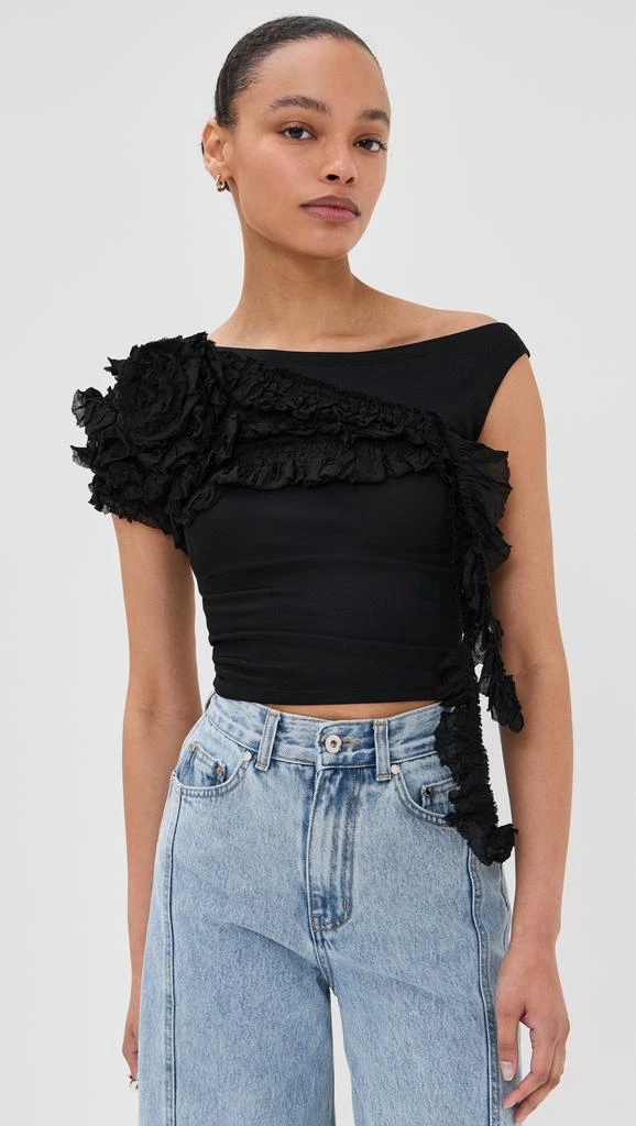 Rokh Flower Draped Off Shoulder Top 6