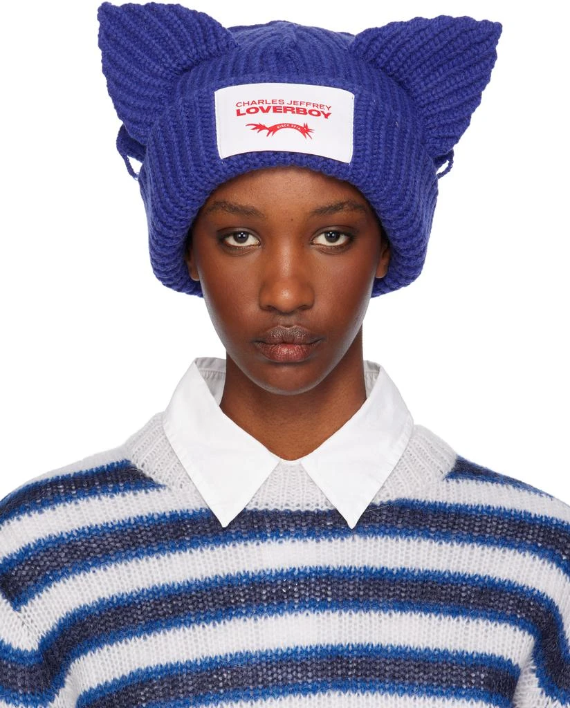 Charles Jeffrey Loverboy Blue Chunky Ears Beanie 1