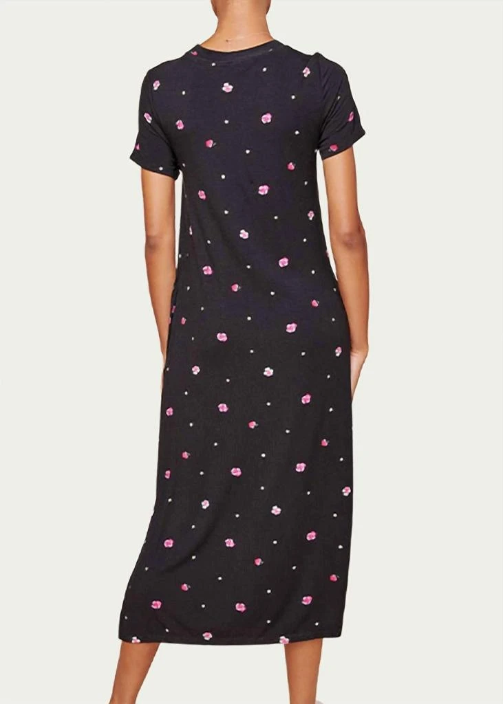 Sugarlips Mika Floral-Print Stretch-Jersey T-Shirt Midi Dress In Pink/black 2