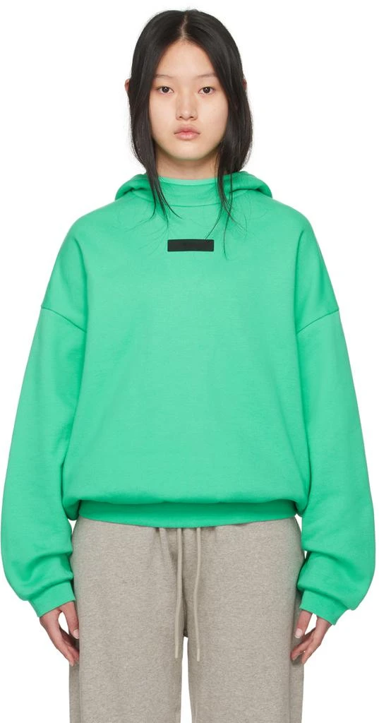 Fear of God ESSENTIALS Green Pullover Hoodie 1