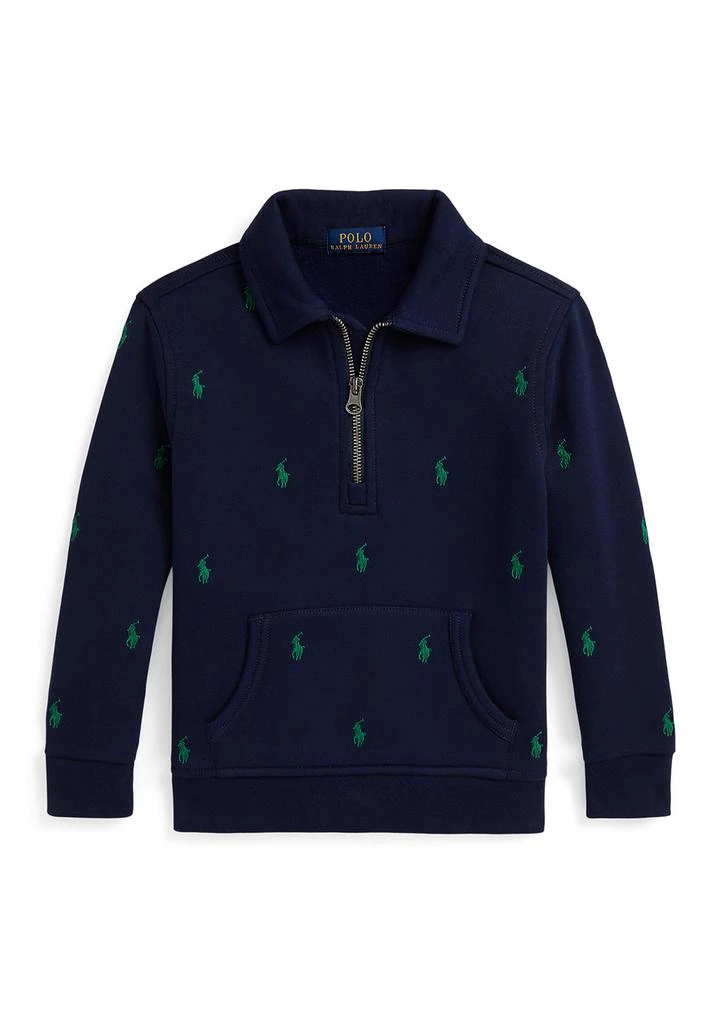 Ralph Lauren Boys 2-7 Polo Pony Fleece Collared Sweatshirt