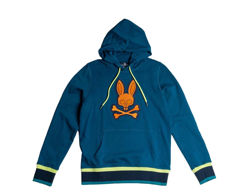 Psycho Bunny Corby Twill Logo Midnight Ocean Blue Hoodie B6H210Q1FT-MNA 1