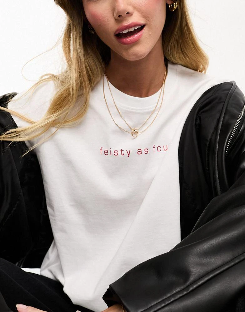 French Connection French Connection feisty as FCUK t-shirt in white 3