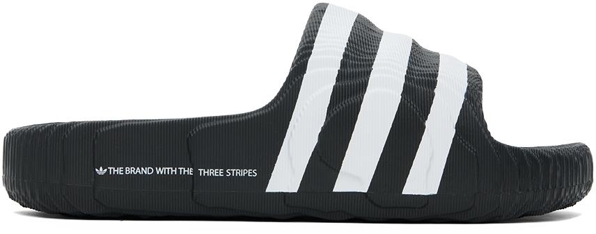 Adidas Black & White Adilette 22 Slides