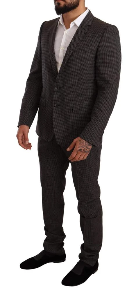Dolce & Gabbana Dolce & Gabbana Black Fantasy Pattern Wool MARTINI Suit 4