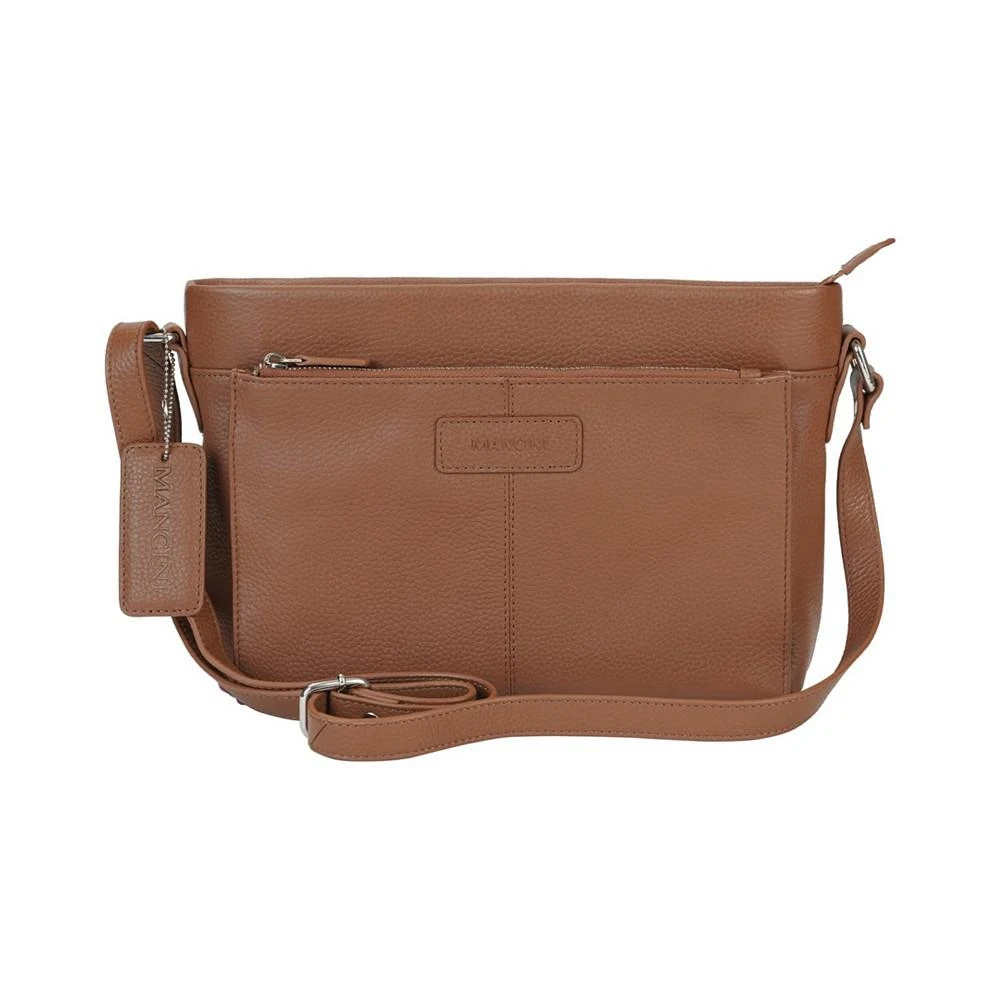 Mancini Pebble Loretta Leather Crossbody Handbag with Organizer