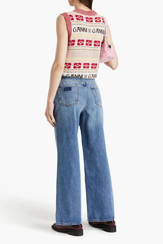 Ganni Faded high-rise wide-leg jeans 3