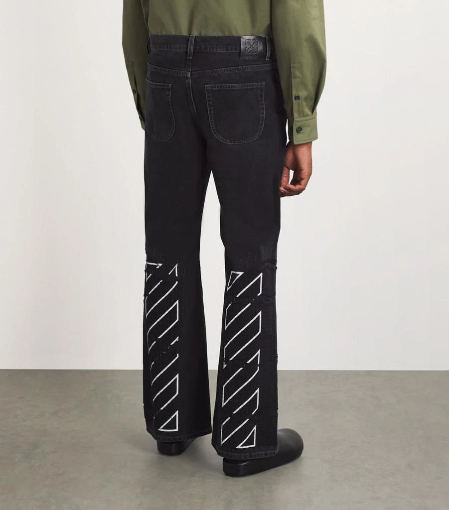 Off-White Diagonal Stripe Bootcut Jeans 4