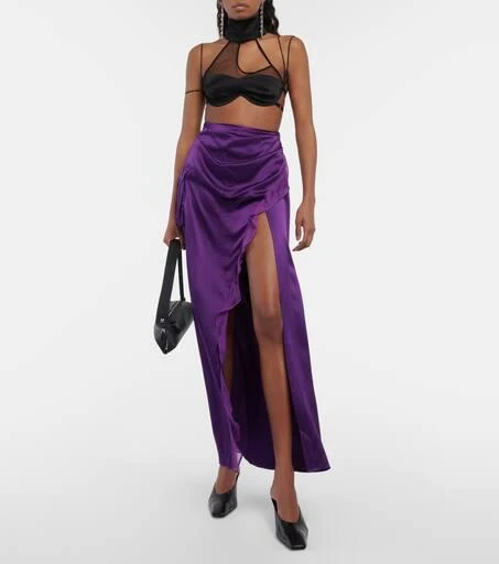 Didu Mesh-paneled satin bralette 2