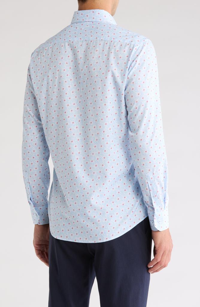 TR Premium Ditsy Floral Print Stretch Button-Up Shirt