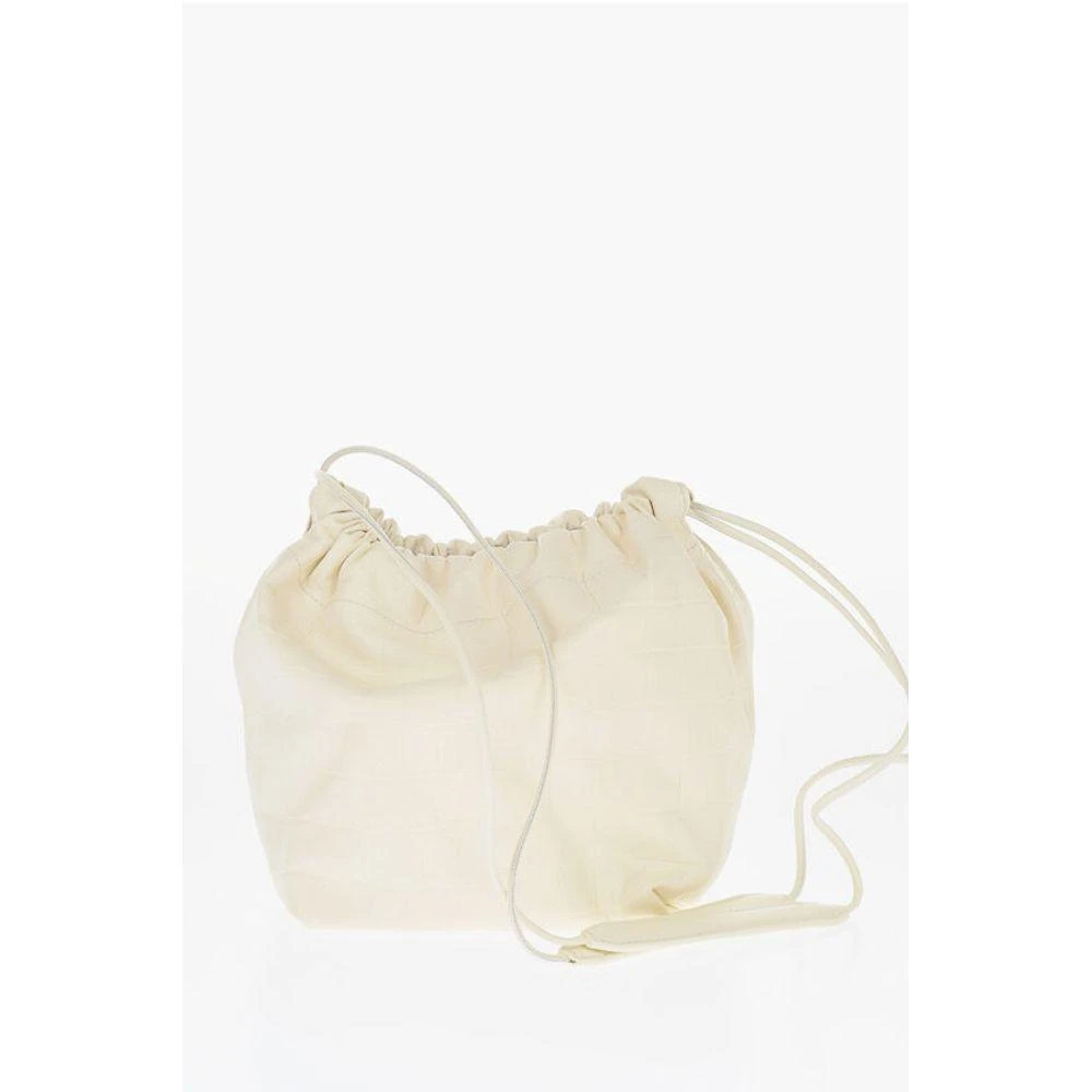 Jil Sander Crocodile Printed Leather DUMPLING Bucket Women's Bag 1