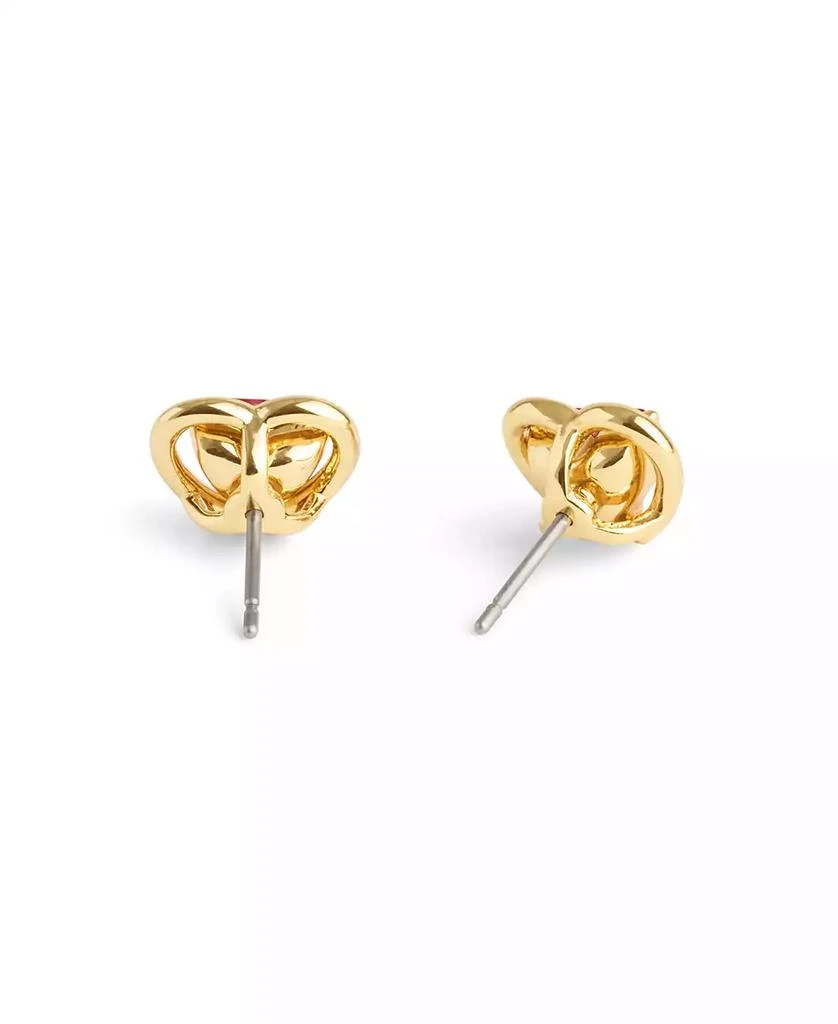 Coach Faux Stone Halo Heart Stud Convertible Earrings 4