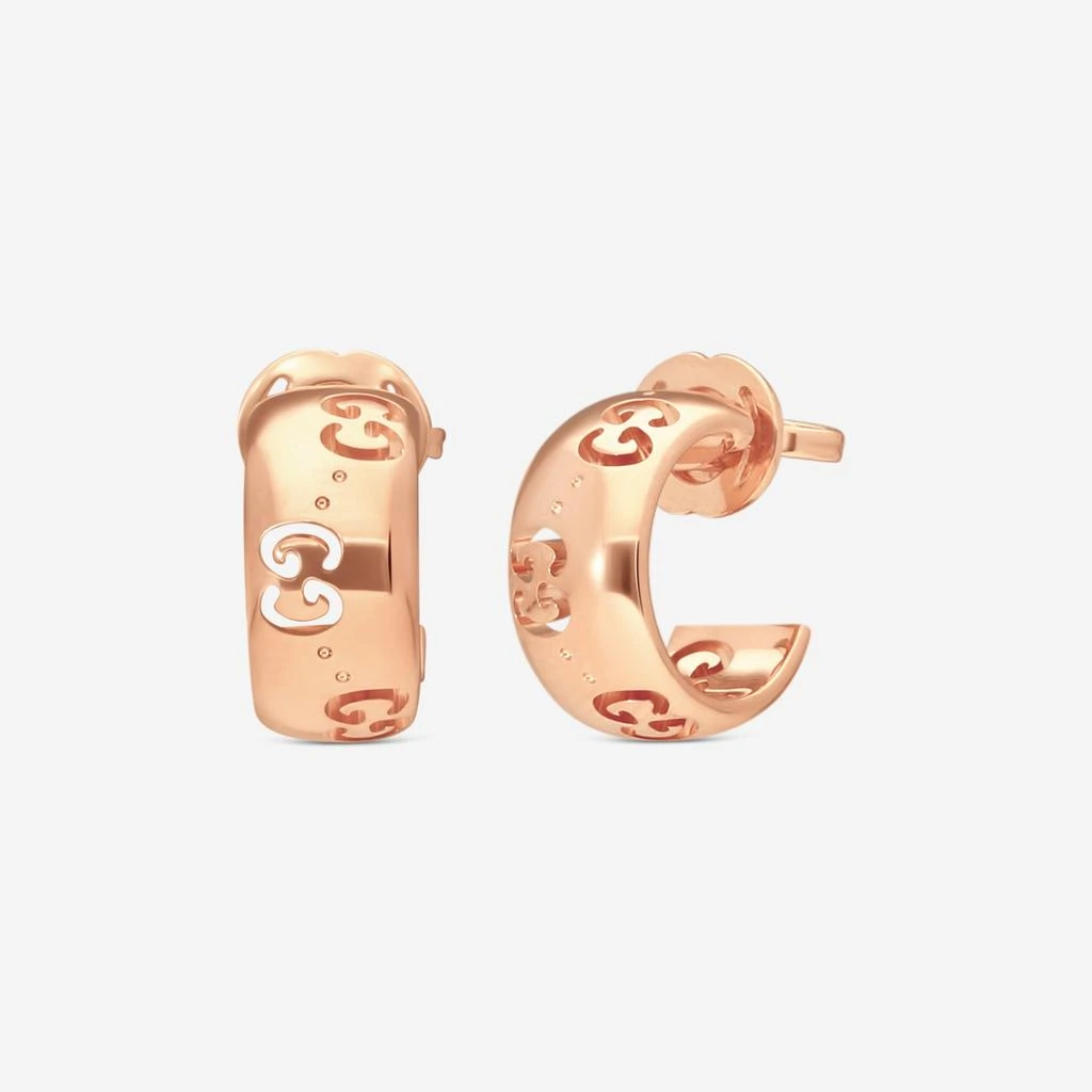 Gucci Gucci Icon 18K Rose Gold Hoop Earrings YBD80436100200U-copy 2