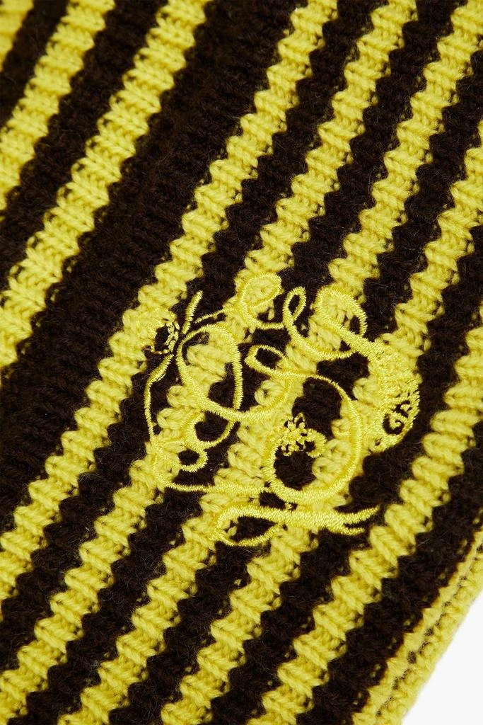 Shop Striped ribbed wool and cashmere-blend beanie on Sale  display picture 3